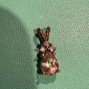 14K Rose Gold .75 Carat Morganite Pendant